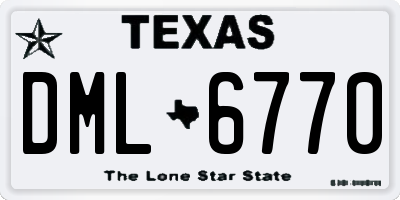 TX license plate DML6770