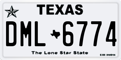 TX license plate DML6774