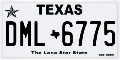TX license plate DML6775