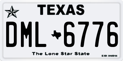 TX license plate DML6776