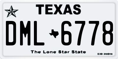 TX license plate DML6778
