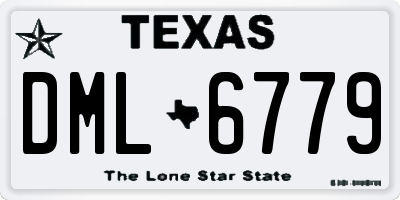 TX license plate DML6779