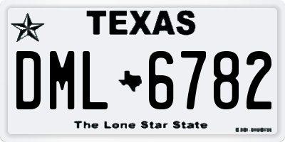 TX license plate DML6782
