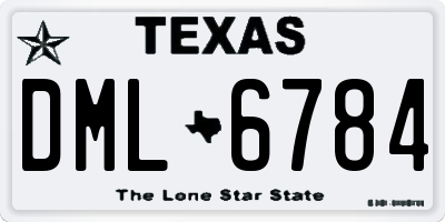 TX license plate DML6784