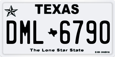 TX license plate DML6790