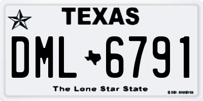 TX license plate DML6791