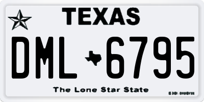 TX license plate DML6795
