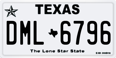 TX license plate DML6796