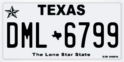 TX license plate DML6799