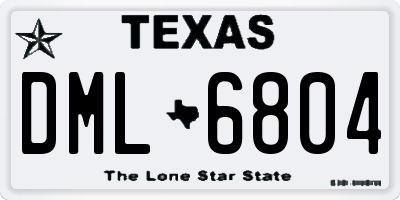 TX license plate DML6804