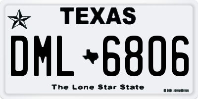 TX license plate DML6806