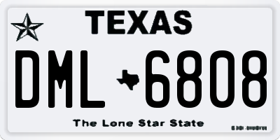 TX license plate DML6808