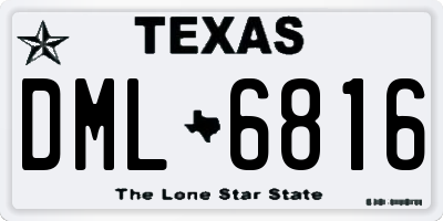 TX license plate DML6816
