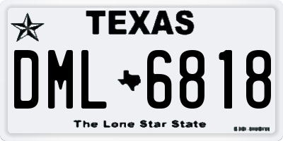 TX license plate DML6818