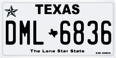 TX license plate DML6836