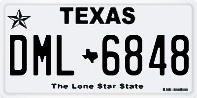 TX license plate DML6848