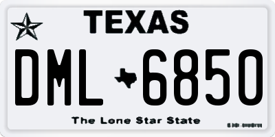 TX license plate DML6850