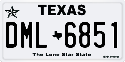 TX license plate DML6851