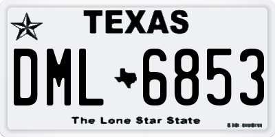 TX license plate DML6853