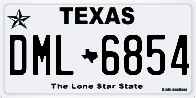 TX license plate DML6854