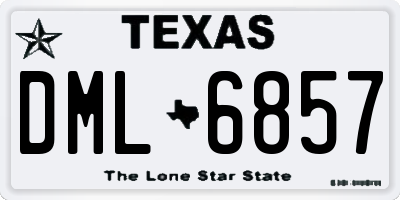 TX license plate DML6857