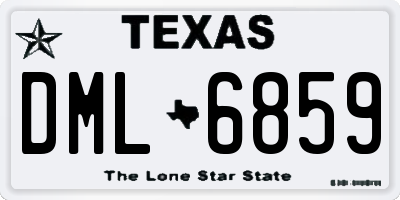 TX license plate DML6859