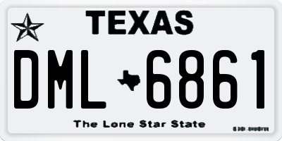 TX license plate DML6861