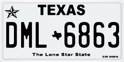TX license plate DML6863