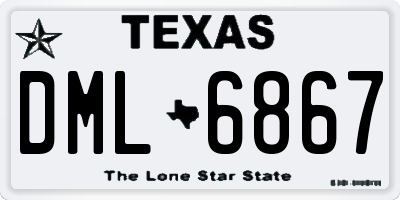 TX license plate DML6867