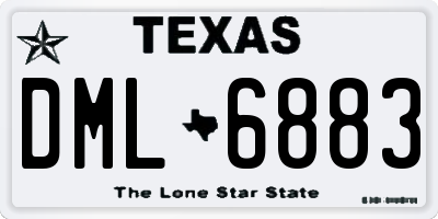 TX license plate DML6883