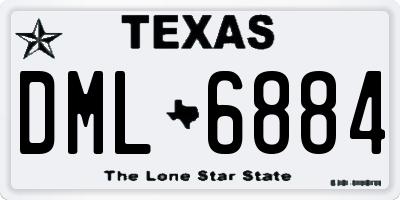 TX license plate DML6884