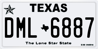 TX license plate DML6887