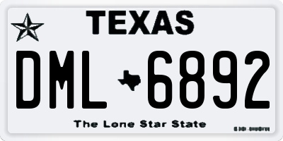 TX license plate DML6892
