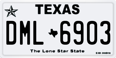 TX license plate DML6903