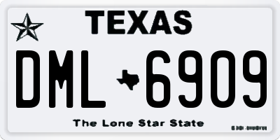 TX license plate DML6909
