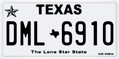 TX license plate DML6910