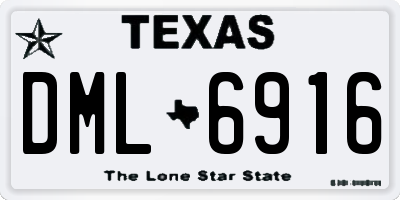 TX license plate DML6916
