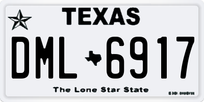 TX license plate DML6917