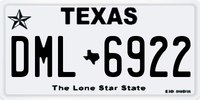 TX license plate DML6922