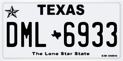 TX license plate DML6933