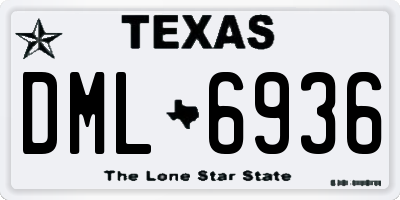 TX license plate DML6936