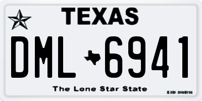 TX license plate DML6941