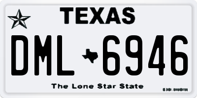 TX license plate DML6946
