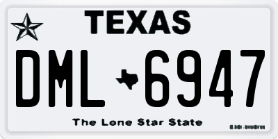 TX license plate DML6947
