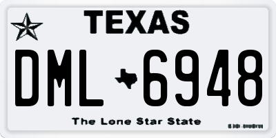 TX license plate DML6948