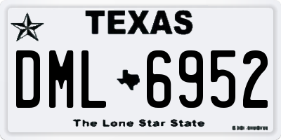 TX license plate DML6952