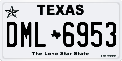 TX license plate DML6953