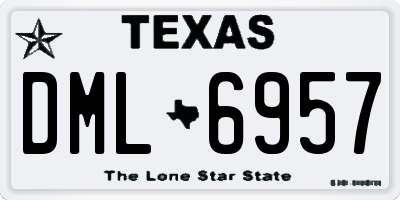 TX license plate DML6957
