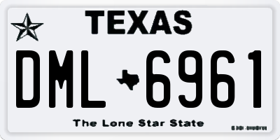 TX license plate DML6961