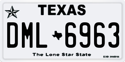 TX license plate DML6963